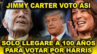 Jimmy Carter a los 100 años emite su voto y reafirma la importancia de la democracia en EE UU [upl. by Lednek665]