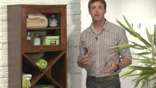 Lucca Home Open Bathroom Cabinet  Walnut  Product Review Video [upl. by Beitch]