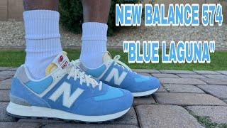 NEW BALANCE 574 quotBLUE LAGUNAquot 2024 REVIEW amp ON FEET quotSO I AINT FRESHquot THESE A HIT FOR SUMMER [upl. by Irving]