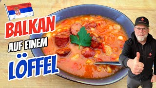 Serbische Bohnensuppe mit Wurst und Speck  einfach selber machen im Dutch Oven [upl. by Bertilla]