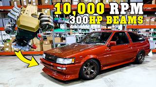 10000 RPM 300HP AE86 Corolla PART 1  Engine Dyno Tuning w Hasselgren Engineering [upl. by Hough]