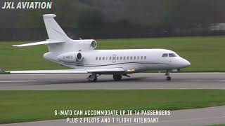 Sports Direct Airlines Mike Ashleys Dassault Falcon 7X  Luton Airport GMATO [upl. by Leander]