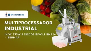 Multiprocessador Industrial Processador De Alimentos  733w  Bivolt  BM116BM124 BERMAR [upl. by Eet914]