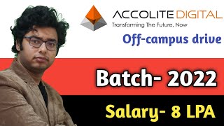 Accolite hiring 2022 Batch  Accolite Digital hiring Challenge  Salary 5LPA  8LPA  Full Details [upl. by Kcirred]