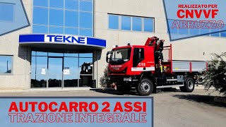 AUTOCARRO 2 ASSI TRAZIONE INTEGRALE GRU e CASSONE RIBALTABILE  Per VIGILI DEL FUOCO REGIONE ABRUZZO [upl. by Eldoree]