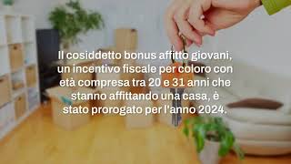 Bonus affitto giovani 2024 tutto quello che devi sapere [upl. by Gennaro47]