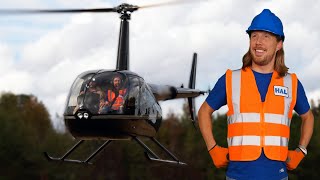 Helicopter for Kids  Handyman Hal works with Real Helicopter  Fun Videos for Kids [upl. by Marzi408]