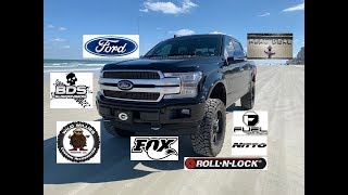 2018 Ford F150 Platinum 4 inch BDS lift kit Nitto Ridge Grappler Tires truck Fuel wheels Fox Shocks [upl. by Etteloiv]