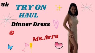 4K Transparent Dinner Dress Try on Haul No Bra 💕 One Piece Try on with Arra 2024 [upl. by Jacobs66]