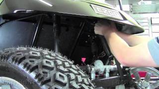 EZGO Diamond Plate Front Shock Shield Cover  How To Install Video  Golf Cart Accessories [upl. by Initirb]