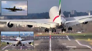 JAW DROPPING 😱 A380 Double GO AROUND amp 3 Attempts to land during 💨 STORM PIA 💨 [upl. by Adnorehs338]