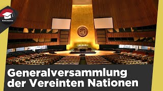 Die Generalversammlung der Vereinten Nationen UN erklärt  Aufgaben Sitzungen und Arbeitsweise [upl. by Thisbee195]