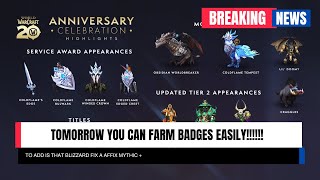 WoW 20th Anniversary How to Efficiently Farm Tier2 Set amp Celebration Badges  WoW Event Guide [upl. by Acinat]