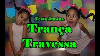 TRANÇA TRAVESSA PARA FESTA JUNINA [upl. by Eimerej]