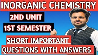 Bpharmacy first unit Inorganic Chemistry important questions with answers  Bpharmacy Imp ques [upl. by Jerrold104]