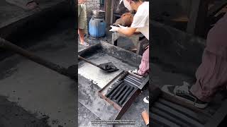 Coal pressing process into compact briquettes [upl. by Kilroy]