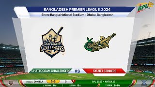 🔴Live Chattogram Challengers Vs Sylhet Strikers  Match 2  CCH vs SYL  Bangladesh Premier League [upl. by Annodam676]