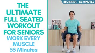 Whole Body Seated Exercises For Seniors  55 Minutes Beginner  Exercise Every Area Your Body [upl. by Terra153]