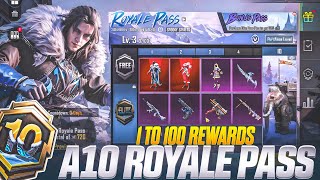 A10 Royale Pass 1 To 100 Rp Rewards  A10 Royal Pass Pubgbgmi  A10 Rp Leaks 1 to 100 [upl. by Hope]