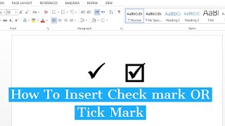 How To Insert Tick Mark OR Check Mark In MS Word  Type Tick Box In Word  How To Bring Tick Mark [upl. by Okimik]