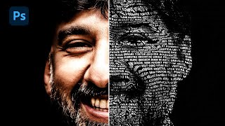 Text Portrait effect  Photoshop Tutorial [upl. by Yrro]