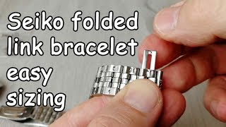 How to easily size a Seiko 5 folded link watch bracelet SNKL23 [upl. by Rhys181]