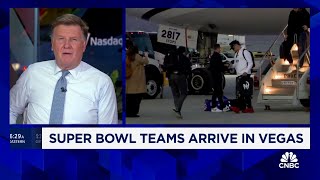 Super Bowl teams arrive in Vegas Japan Taylor Swift can make the game [upl. by Taka]