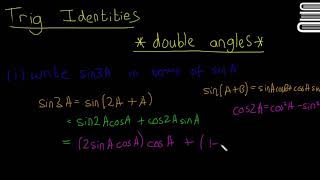 Leaving Cert Maths  Trigonometry 34  Trigonometric Identities Double Angles 2 [upl. by Amehr]