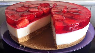 ЧИЗКЕЙК с клубникой🍓Творожный Торт Без Выпечки С Клубникой и Желе Cheesecake with strawberries [upl. by Schechter321]