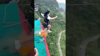 Bungee Jumping With Rope In Beautiful PlaceAsmr Bungee Jumping shorts [upl. by Aloibaf128]