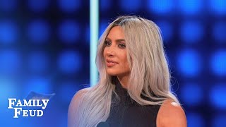 Kim makes Steves day  Celebrity Family Feud [upl. by Yspyg]