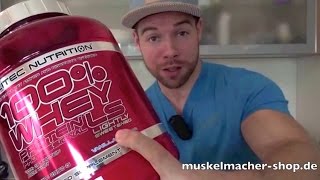 Scitec Nutrition 100 Whey Protein Professional LS weniger süß [upl. by Linoel931]