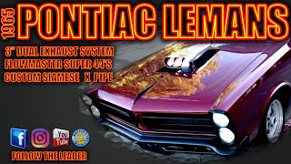 1965 Pontiac Lemans 3quot Flowmaster Dual Super 44s with Siamese Custom Xpipe by Kinneys [upl. by Akcinat]