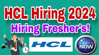 HCL Tech Off Campus Recruitment Drive 2024  hiring for Freshers [upl. by Aliahs]