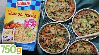 Recette de Minigratins de quinoa aux courgettes amp lardons  750g  EXPRESS [upl. by Salinas]