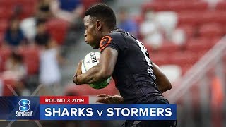 Sharks v Stormers  Super Rugby 2019 Rd 3 Highlights [upl. by Ahsenet542]