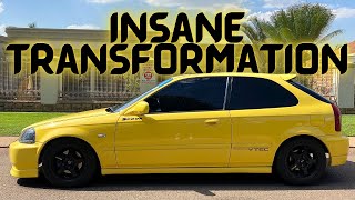 Transforming my 1998 Honda Civic EK VTEC  1 Year in 15minutes [upl. by Bailey561]