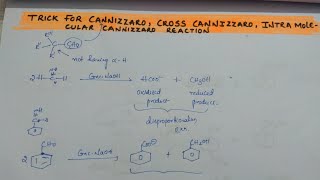 Trick for cannizzaro Reaction cross cannizzaro Reaction intramolecular cannizzaro reactions [upl. by Ijat577]