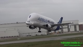 AIRBUS  START amp LANDUNG BELUGA Hamburg  Finkenwerder  S [upl. by Leeda]