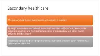 Module 1 Part 3 Secondary and Tertiary Health Care ORT5MES [upl. by Harod647]