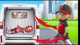 BoBoiBoy halilintar balik kampung menolong yaya dari mobil van berhantu upin ipin [upl. by Ibbor392]