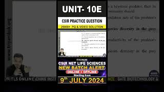 CSIR Practice Question  Unit 10 Ecological Principles  Topic E Community Ecology [upl. by Eille]