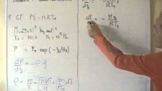 thermodynamique  statique des fluides  atmosphère pression en fonction de z [upl. by Yenor271]