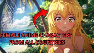 Countries As Female Anime Characters  AI Generated [upl. by Tryck27]