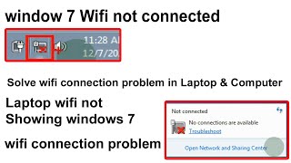 WIFI Not Connected Windows 7  Laptop Wifi NotShowing Windows 7 Fix Windows 7 Wifi Problem [upl. by Eannaj133]