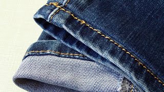 How to Shorten Jeans with Original Hem [upl. by Rahab]