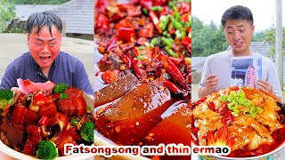 mukbang  Songsong Eating Challenge Spicy Hot Pot  Bread crab  Chinese food  songsong and ermao [upl. by Enaoj102]