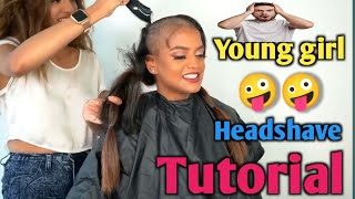 How to 🪒 shave your head as female 👶  trending girls headshave video headshavegirlsheadshave fyp [upl. by Christoph]