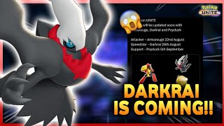 DARKRAI IS COMING IN POKÉMON UNITE 😱🔥  Confirm Release dates  Pokémon Unite Leaks and Updates [upl. by Dailey]