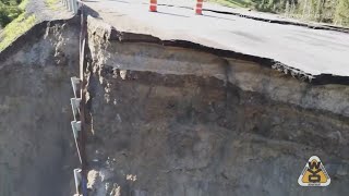 Large section of Teton Pass in Wyoming collapses [upl. by Cressler]